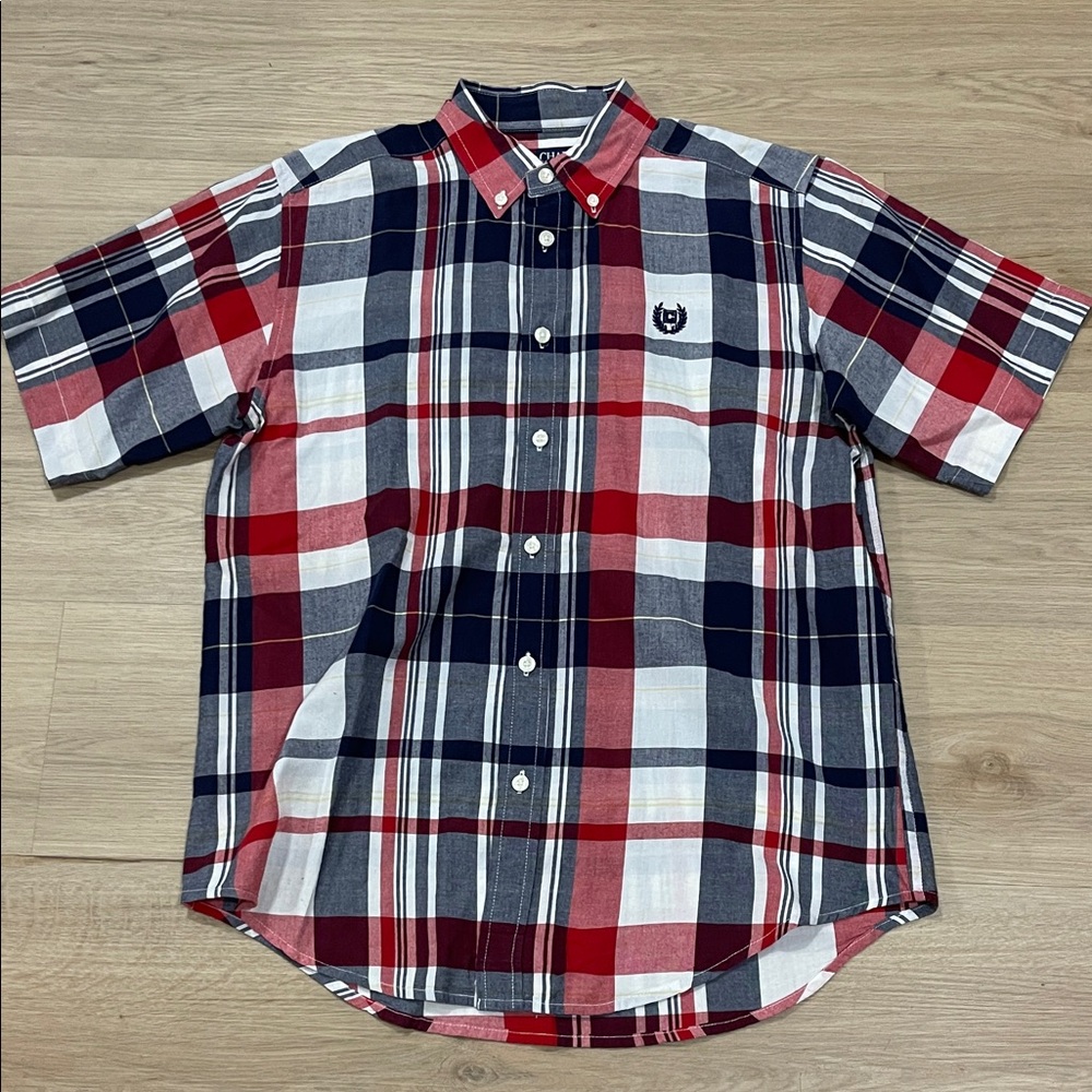 Chaps Red and Blue Plaid Button Down Shirt